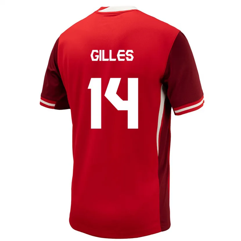 Danxen Hombre Camiseta Canadá Vanessa Gilles #14 Rojo 1ª Equipación 24-26 La Camisa México