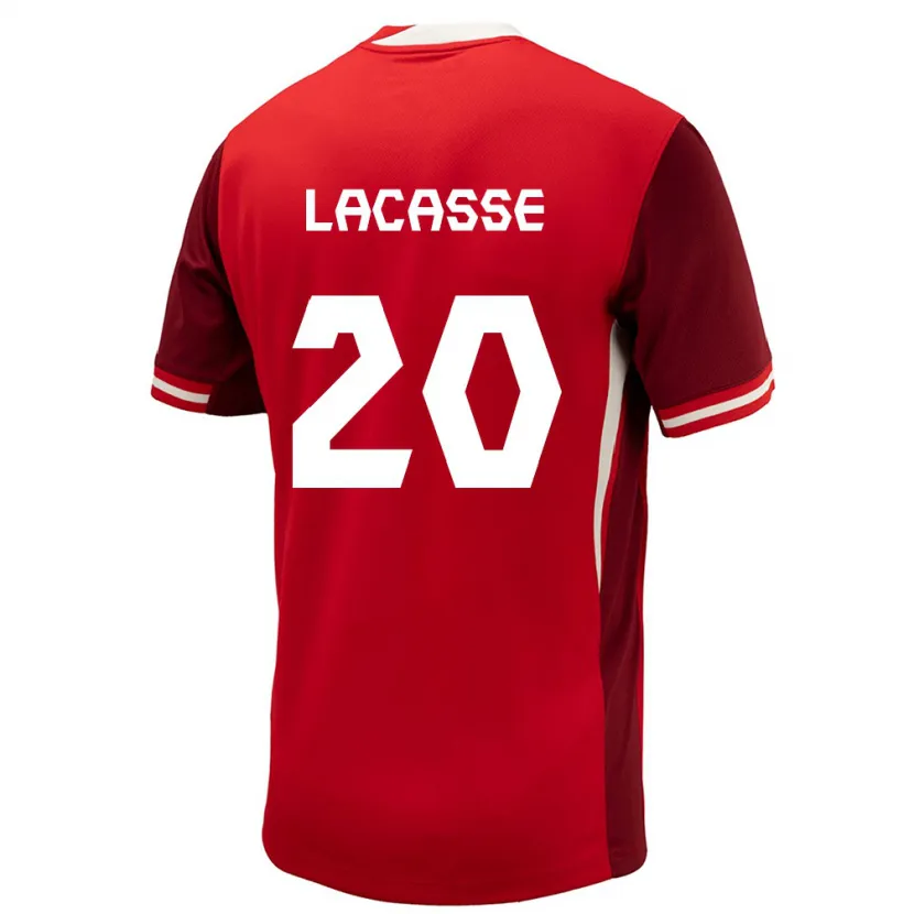 Danxen Hombre Camiseta Canadá Cloé Lacasse #20 Rojo 1ª Equipación 24-26 La Camisa México