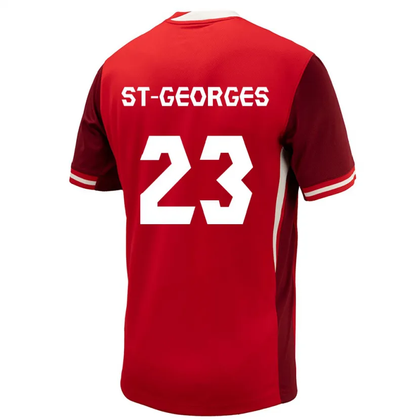 Danxen Hombre Camiseta Canadá Bianca St-Georges #23 Rojo 1ª Equipación 24-26 La Camisa México