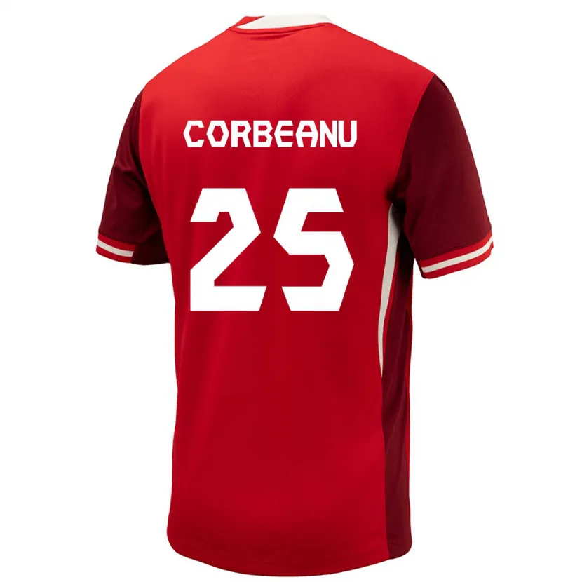 Danxen Hombre Camiseta Canadá Theo Corbeanu #25 Rojo 1ª Equipación 24-26 La Camisa México