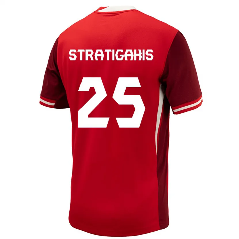 Danxen Hombre Camiseta Canadá Sarah Stratigakis #25 Rojo 1ª Equipación 24-26 La Camisa México