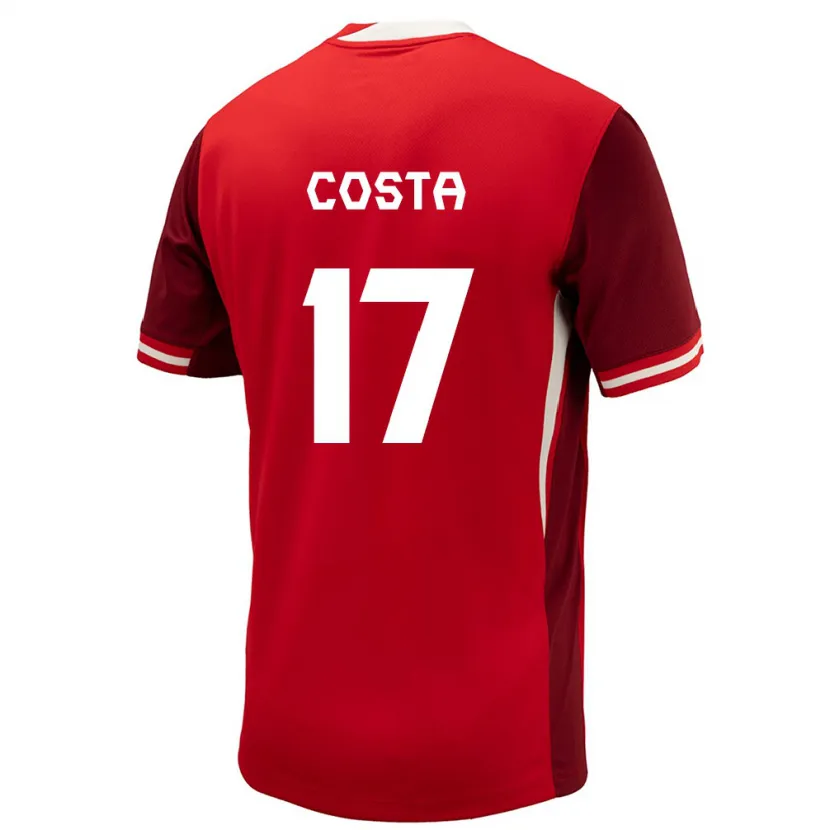 Danxen Hombre Camiseta Canadá Jesse Costa #17 Rojo 1ª Equipación 24-26 La Camisa México