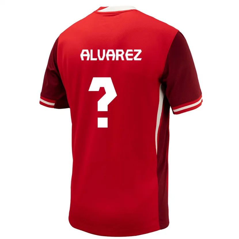 Danxen Hombre Camiseta Canadá Jordan Alvarez #0 Rojo 1ª Equipación 24-26 La Camisa México