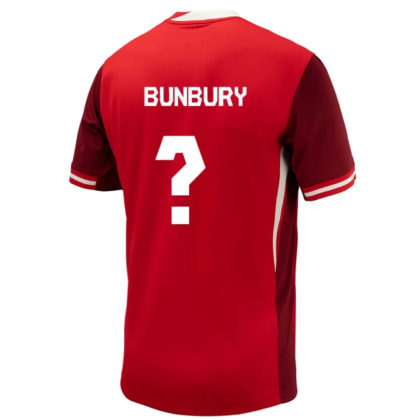 Danxen Hombre Camiseta Canadá Mataeo Bunbury #0 Rojo 1ª Equipación 24-26 La Camisa México