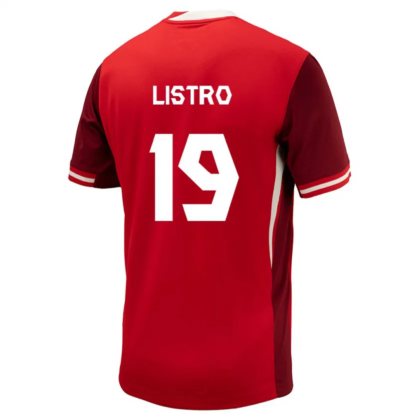Danxen Hombre Camiseta Canadá Jordyn Listro #19 Rojo 1ª Equipación 24-26 La Camisa México
