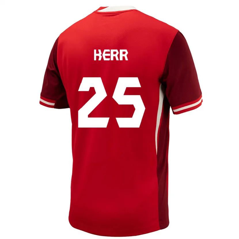 Danxen Hombre Camiseta Canadá Devon Kerr #25 Rojo 1ª Equipación 24-26 La Camisa México