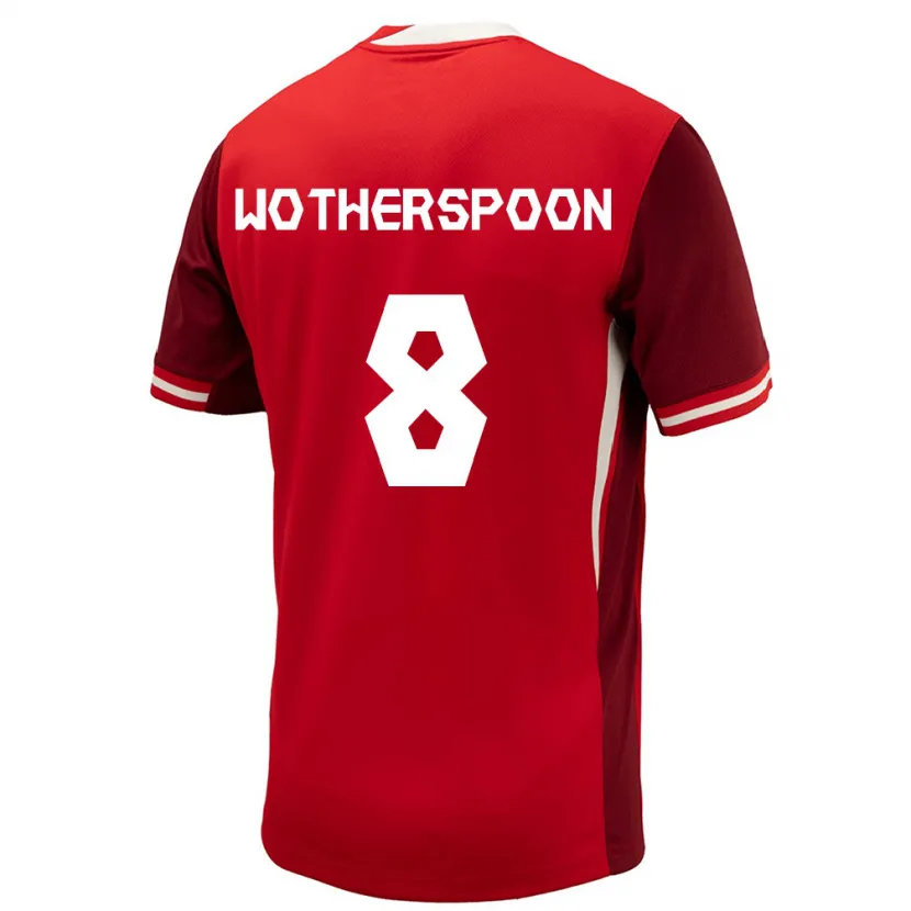 Danxen Hombre Camiseta Canadá David Wotherspoon #8 Rojo 1ª Equipación 24-26 La Camisa México