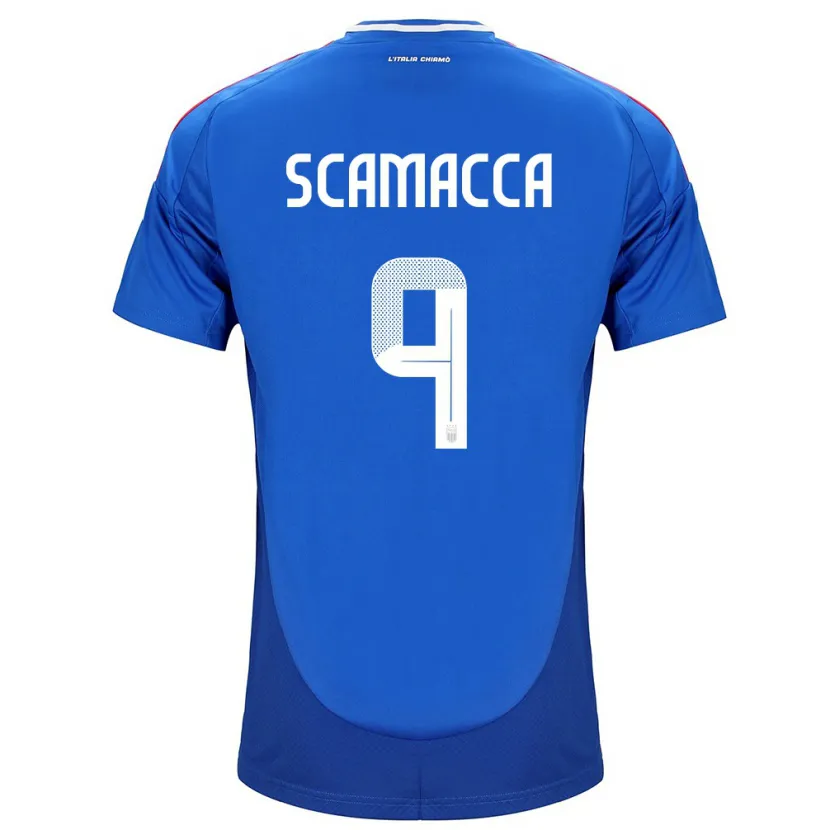 Danxen Hombre Camiseta Italia Gianluca Scamacca #9 Azul 1ª Equipación 24-26 La Camisa México