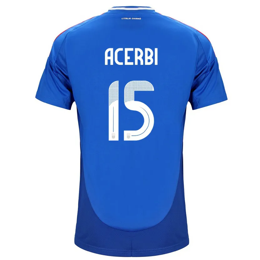 Danxen Hombre Camiseta Italia Francesco Acerbi #15 Azul 1ª Equipación 24-26 La Camisa México