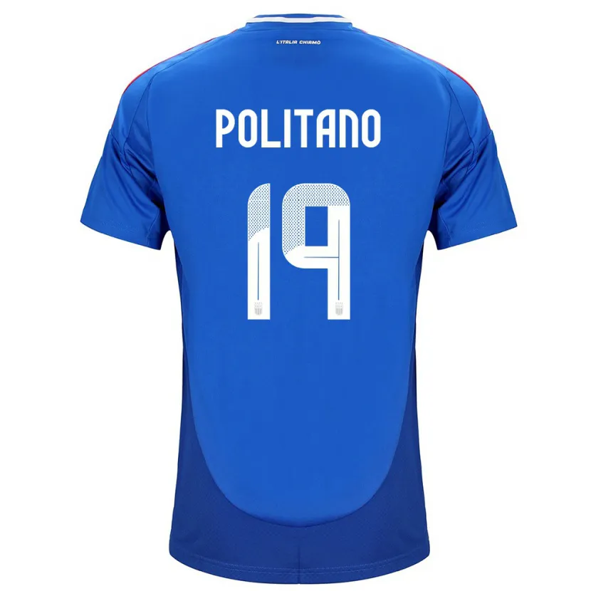 Danxen Hombre Camiseta Italia Matteo Politano #19 Azul 1ª Equipación 24-26 La Camisa México