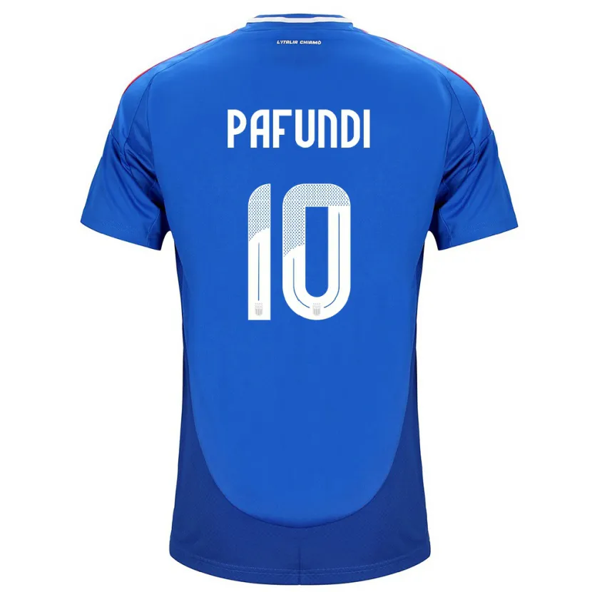 Danxen Hombre Camiseta Italia Simone Pafundi #10 Azul 1ª Equipación 24-26 La Camisa México
