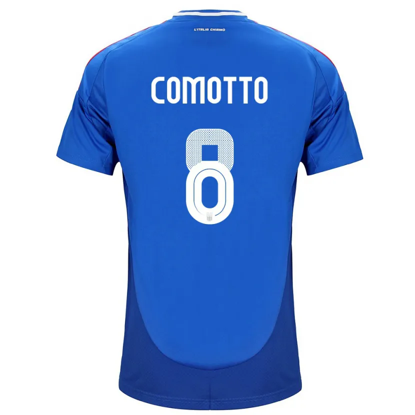 Danxen Hombre Camiseta Italia Christian Comotto #8 Azul 1ª Equipación 24-26 La Camisa México