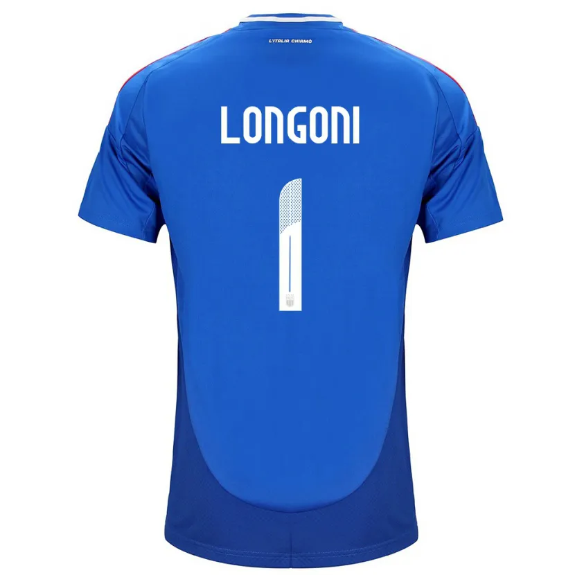 Danxen Hombre Camiseta Italia Alessandro Longoni #1 Azul 1ª Equipación 24-26 La Camisa México
