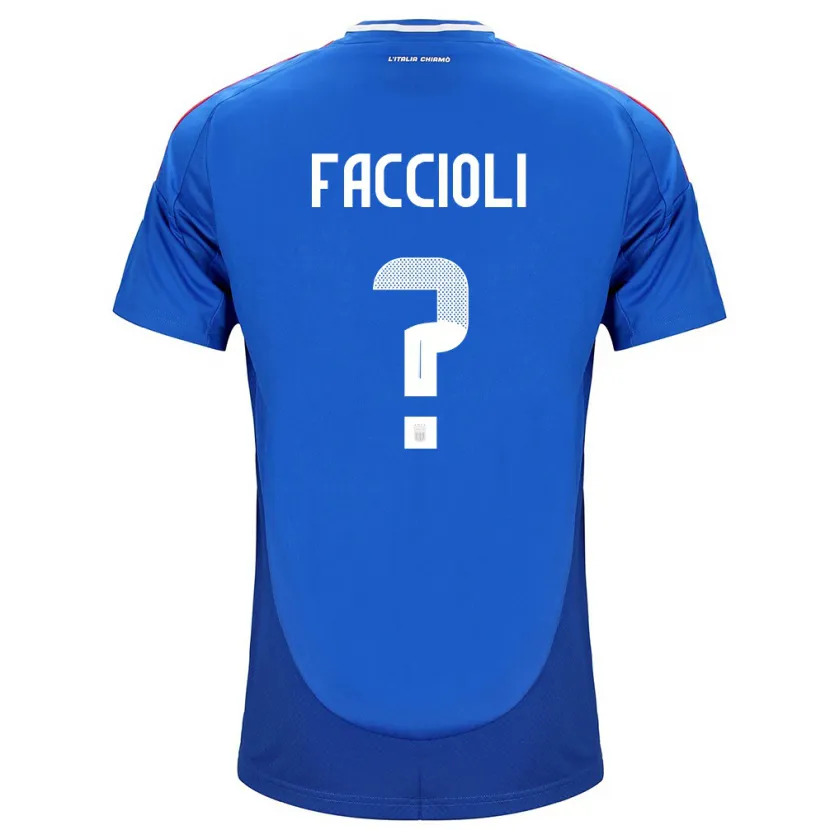 Danxen Hombre Camiseta Italia Pietro Faccioli #0 Azul 1ª Equipación 24-26 La Camisa México