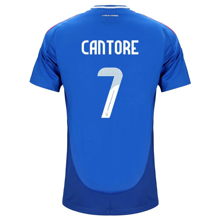 Danxen Hombre Camiseta Italia Sofia Cantore #7 Azul 1ª Equipación 24-26 La Camisa México