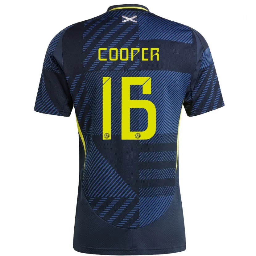 Danxen Hombre Camiseta Escocia Liam Cooper #16 Azul Oscuro 1ª Equipación 24-26 La Camisa México