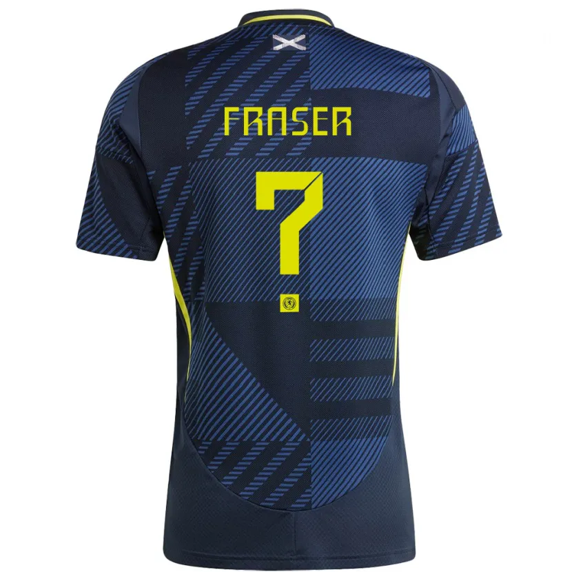Danxen Hombre Camiseta Escocia Robbie Fraser #0 Azul Oscuro 1ª Equipación 24-26 La Camisa México