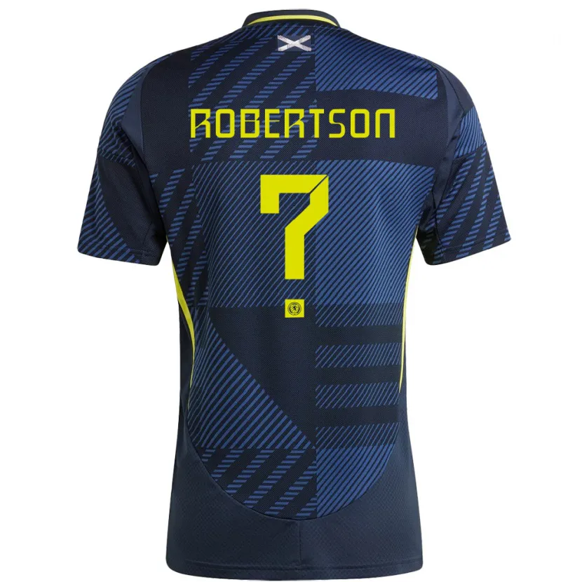 Danxen Hombre Camiseta Escocia Finlay Robertson #0 Azul Oscuro 1ª Equipación 24-26 La Camisa México