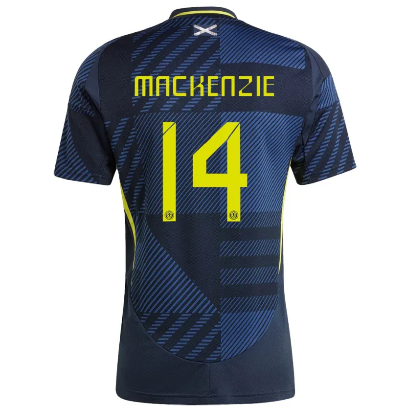 Danxen Hombre Camiseta Escocia Magnus Mackenzie #14 Azul Oscuro 1ª Equipación 24-26 La Camisa México