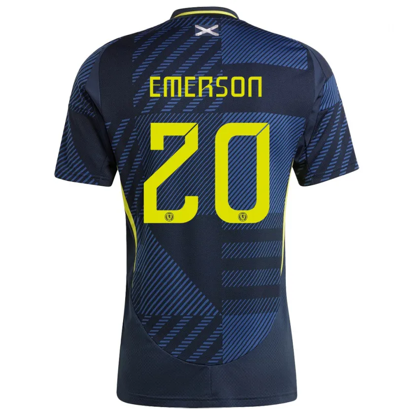 Danxen Hombre Camiseta Escocia Johnny Emerson #20 Azul Oscuro 1ª Equipación 24-26 La Camisa México