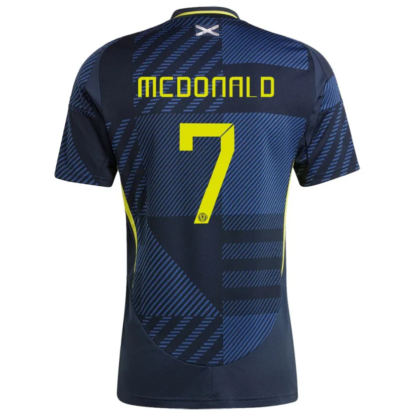 Danxen Hombre Camiseta Escocia Josh Mcdonald #7 Azul Oscuro 1ª Equipación 24-26 La Camisa México