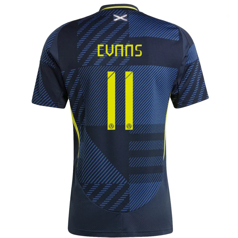 Danxen Hombre Camiseta Escocia Lisa Evans #11 Azul Oscuro 1ª Equipación 24-26 La Camisa México
