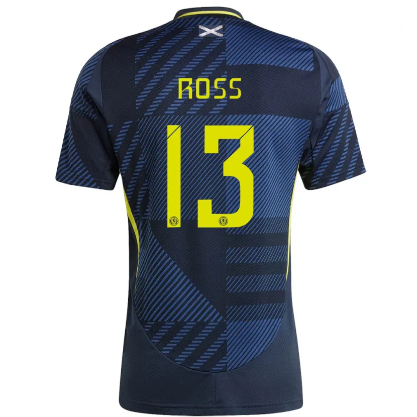 Danxen Hombre Camiseta Escocia Jane Ross #13 Azul Oscuro 1ª Equipación 24-26 La Camisa México