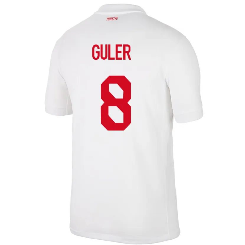 Danxen Hombre Camiseta Turquía Arda Güler #8 Blanco 1ª Equipación 24-26 La Camisa México