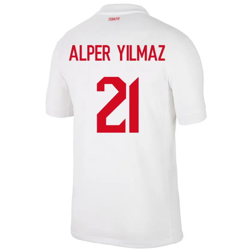 Danxen Hombre Camiseta Turquía Barış Alper Yılmaz #21 Blanco 1ª Equipación 24-26 La Camisa México
