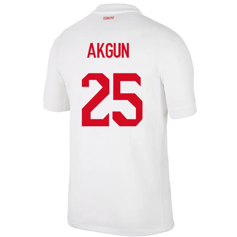 Danxen Hombre Camiseta Turquía Yunus Akgün #25 Blanco 1ª Equipación 24-26 La Camisa México