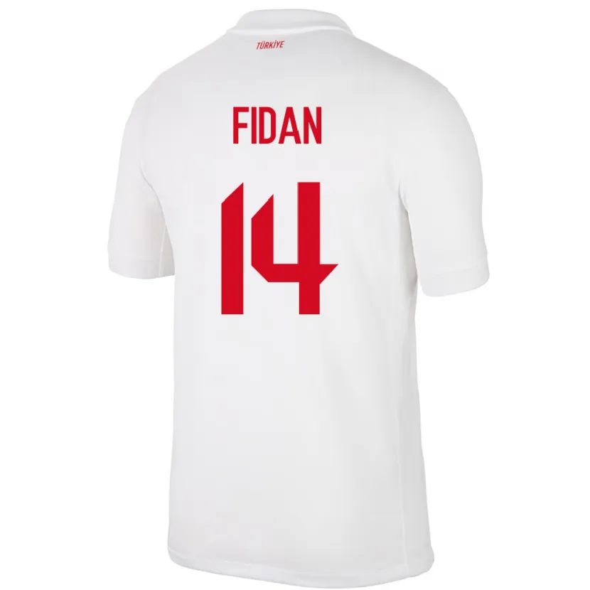 Danxen Hombre Camiseta Turquía Yiğit Fidan #14 Blanco 1ª Equipación 24-26 La Camisa México
