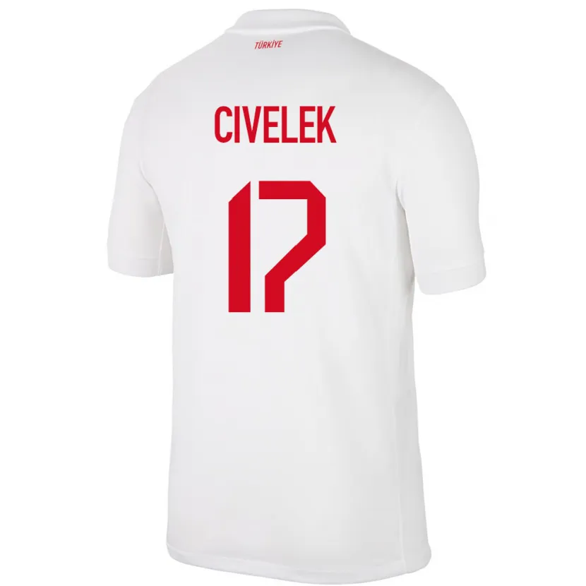 Danxen Hombre Camiseta Turquía İlayda Civelek #17 Blanco 1ª Equipación 24-26 La Camisa México