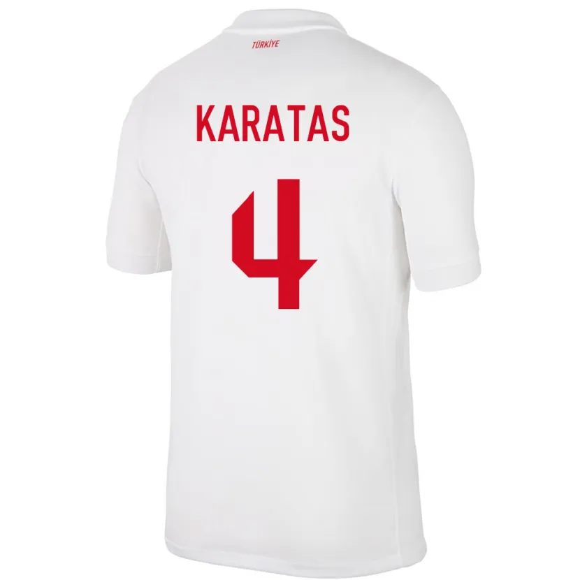 Danxen Hombre Camiseta Turquía Eda Karataş #4 Blanco 1ª Equipación 24-26 La Camisa México