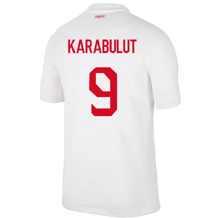 Danxen Hombre Camiseta Turquía Arzu Karabulut #9 Blanco 1ª Equipación 24-26 La Camisa México