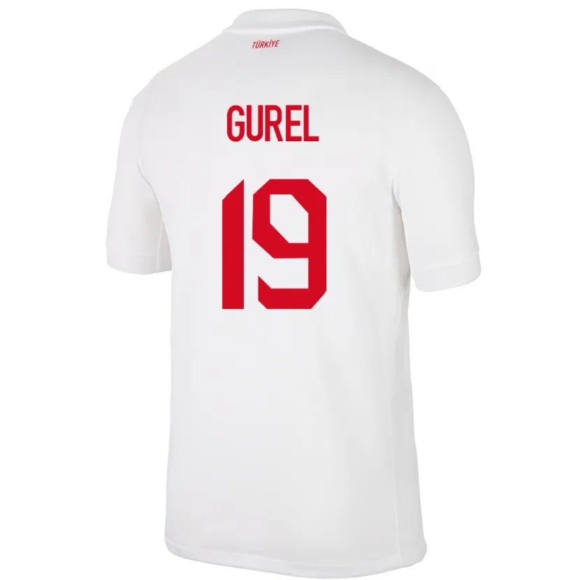 Danxen Hombre Camiseta Turquía Cansu Gürel #19 Blanco 1ª Equipación 24-26 La Camisa México