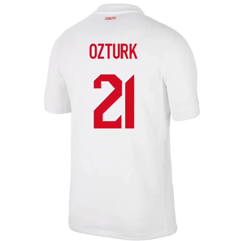 Danxen Hombre Camiseta Turquía Melike Öztürk #21 Blanco 1ª Equipación 24-26 La Camisa México