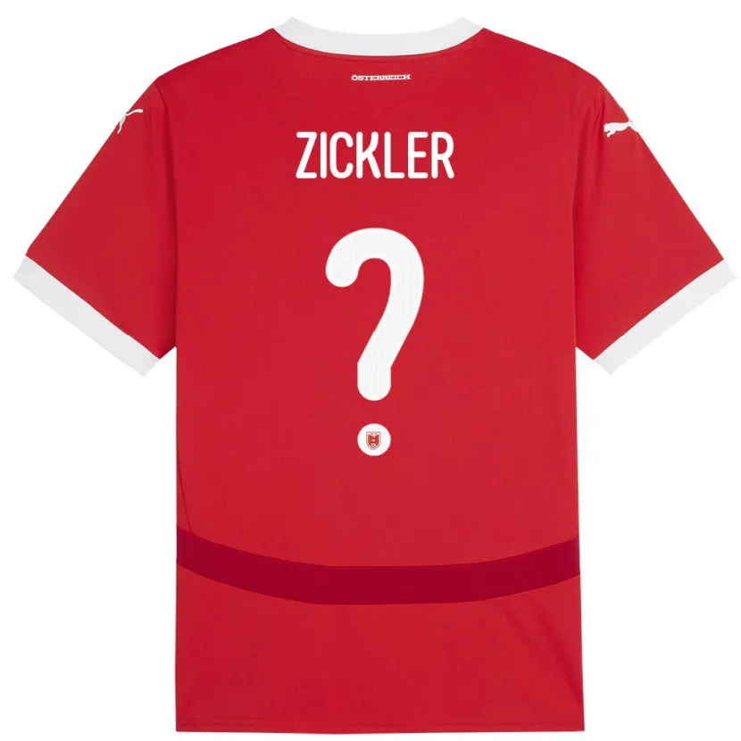 Danxen Hombre Camiseta Austria Jakob Zickler #0 Rojo 1ª Equipación 24-26 La Camisa México