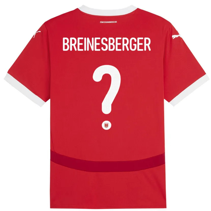 Danxen Hombre Camiseta Austria Christoph Breinesberger #0 Rojo 1ª Equipación 24-26 La Camisa México