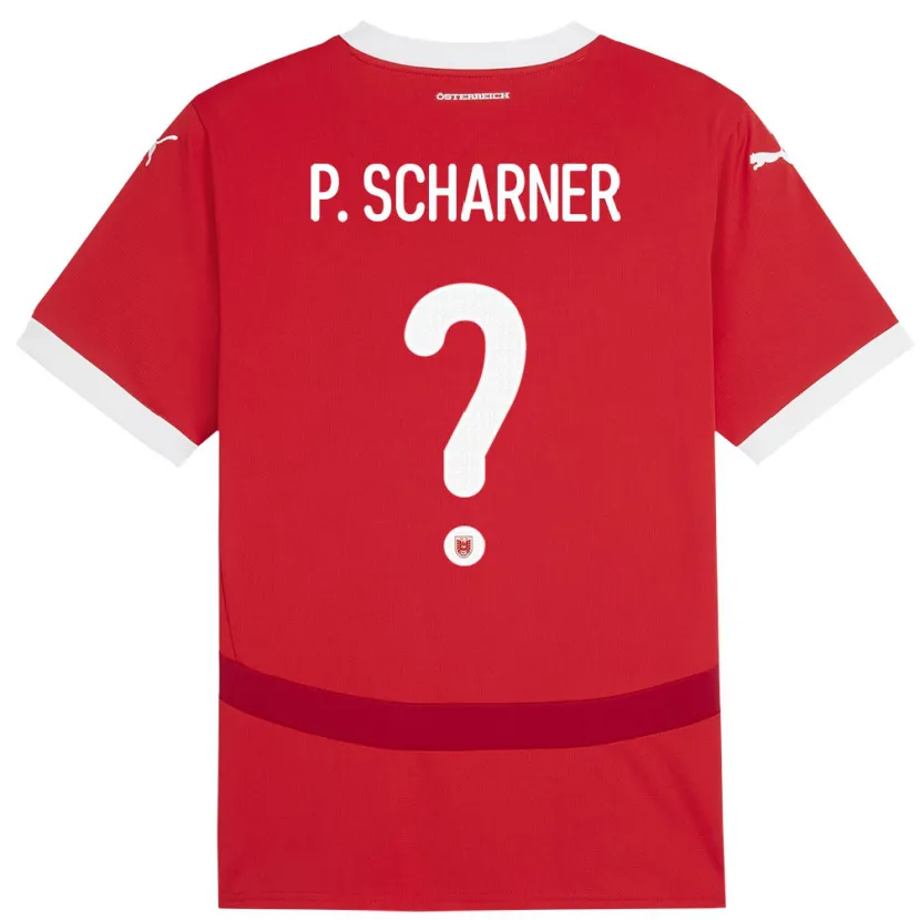 Danxen Hombre Camiseta Austria Paul Scharner #0 Rojo 1ª Equipación 24-26 La Camisa México