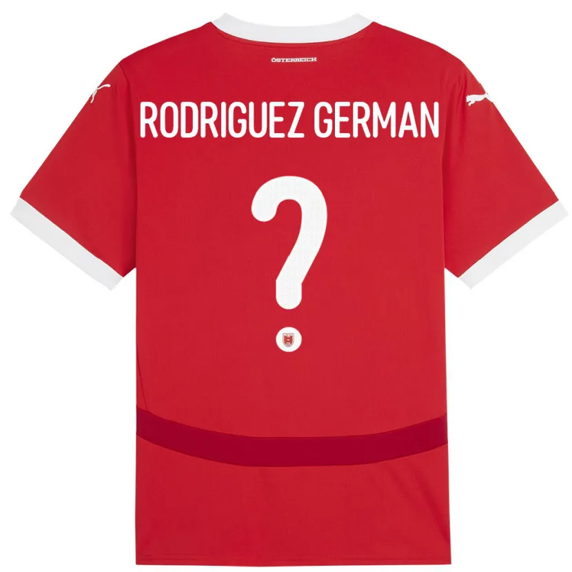Danxen Hombre Camiseta Austria Ryan Rodriguez German #0 Rojo 1ª Equipación 24-26 La Camisa México