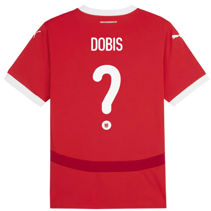 Danxen Hombre Camiseta Austria Dominik Dobis #0 Rojo 1ª Equipación 24-26 La Camisa México