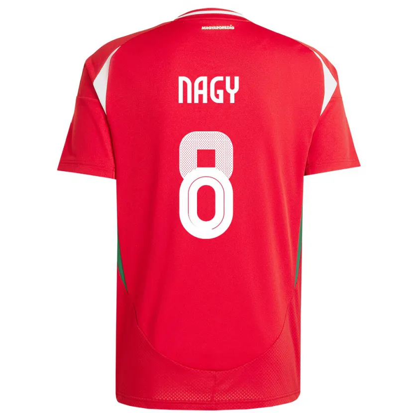Danxen Hombre Camiseta Hungría Ádám Nagy #8 Rojo 1ª Equipación 24-26 La Camisa México