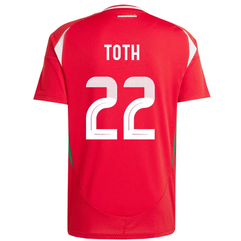 Danxen Hombre Camiseta Hungría Balázs Tóth #22 Rojo 1ª Equipación 24-26 La Camisa México