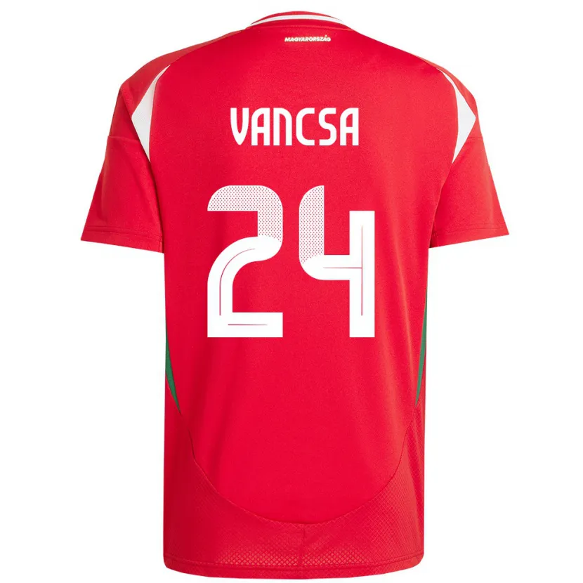 Danxen Hombre Camiseta Hungría Zalán Vancsa #24 Rojo 1ª Equipación 24-26 La Camisa México