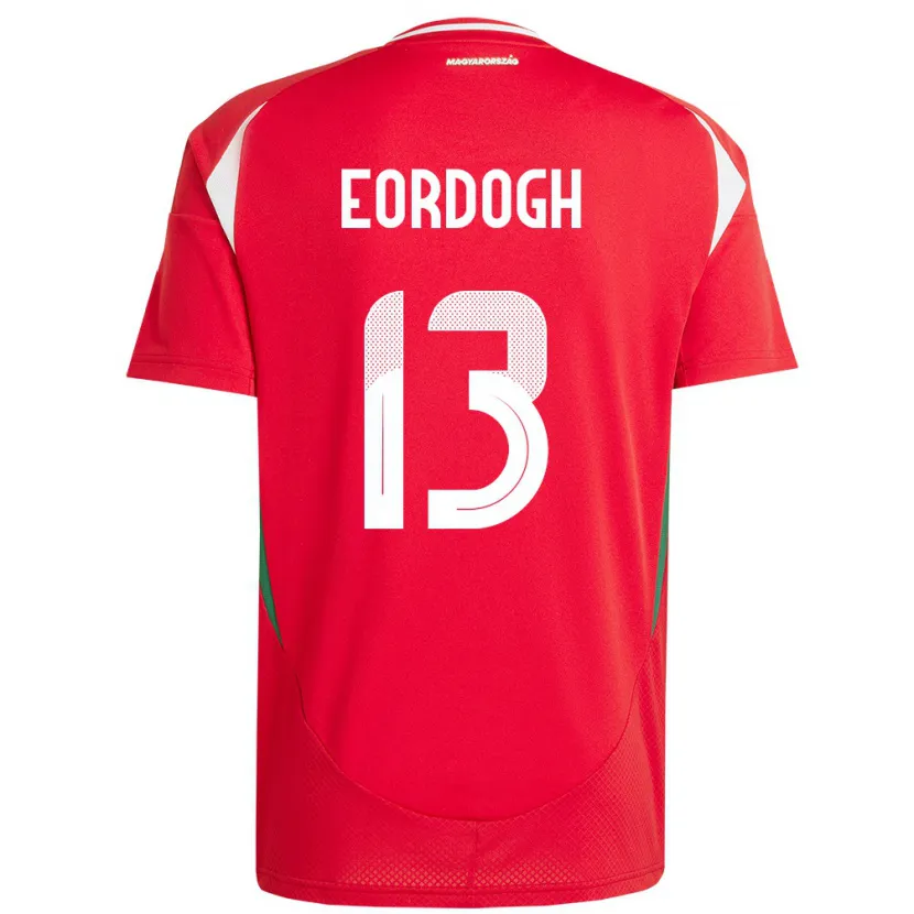 Danxen Hombre Camiseta Hungría András Eördögh #13 Rojo 1ª Equipación 24-26 La Camisa México