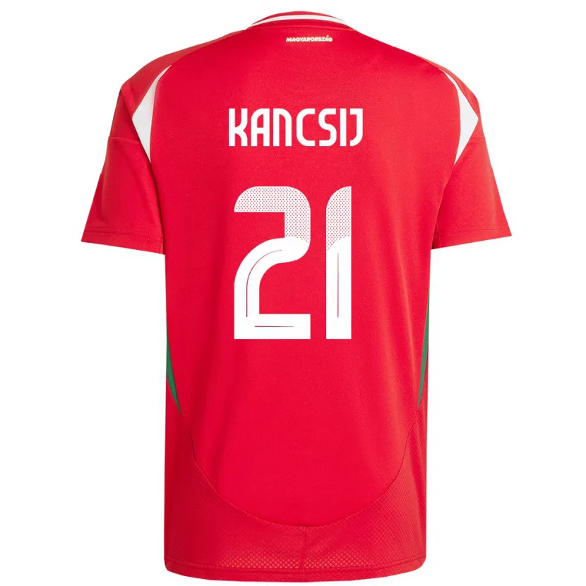Danxen Hombre Camiseta Hungría Artúr Kancsij #21 Rojo 1ª Equipación 24-26 La Camisa México