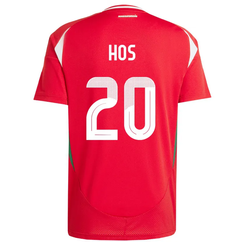Danxen Hombre Camiseta Hungría Zsombor Hős #20 Rojo 1ª Equipación 24-26 La Camisa México