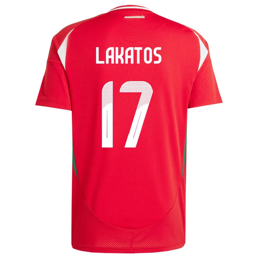 Danxen Hombre Camiseta Hungría Noel Lakatos #17 Rojo 1ª Equipación 24-26 La Camisa México
