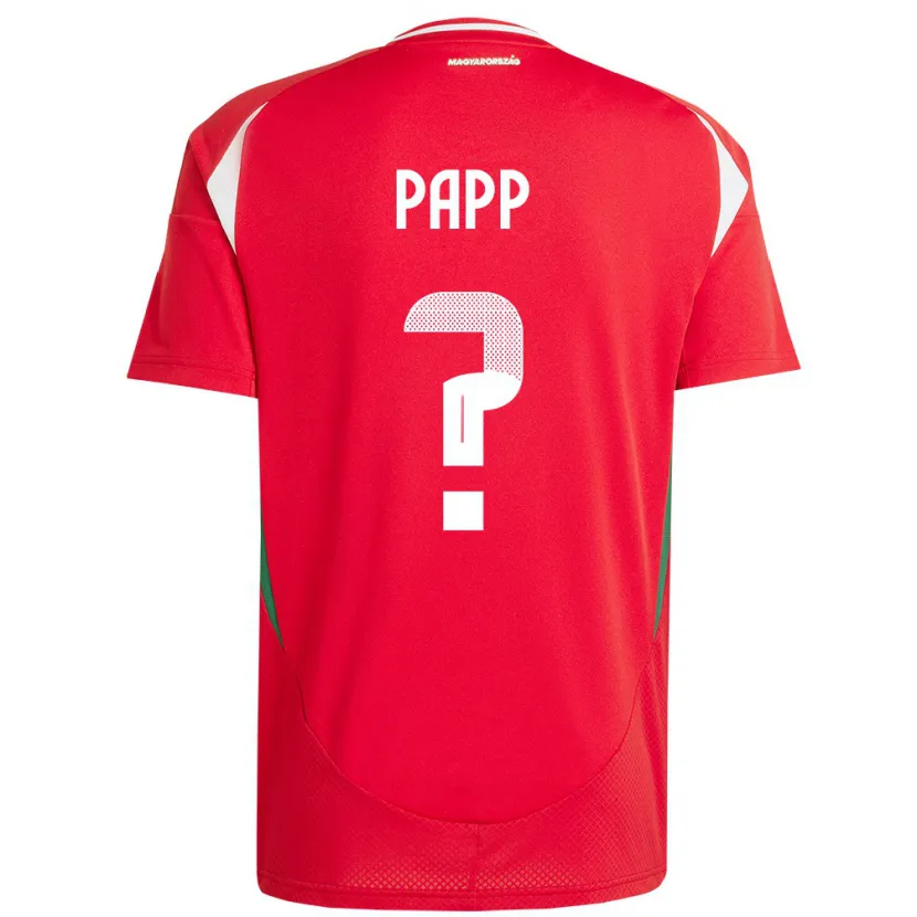 Danxen Hombre Camiseta Hungría Lőrinc Papp #0 Rojo 1ª Equipación 24-26 La Camisa México