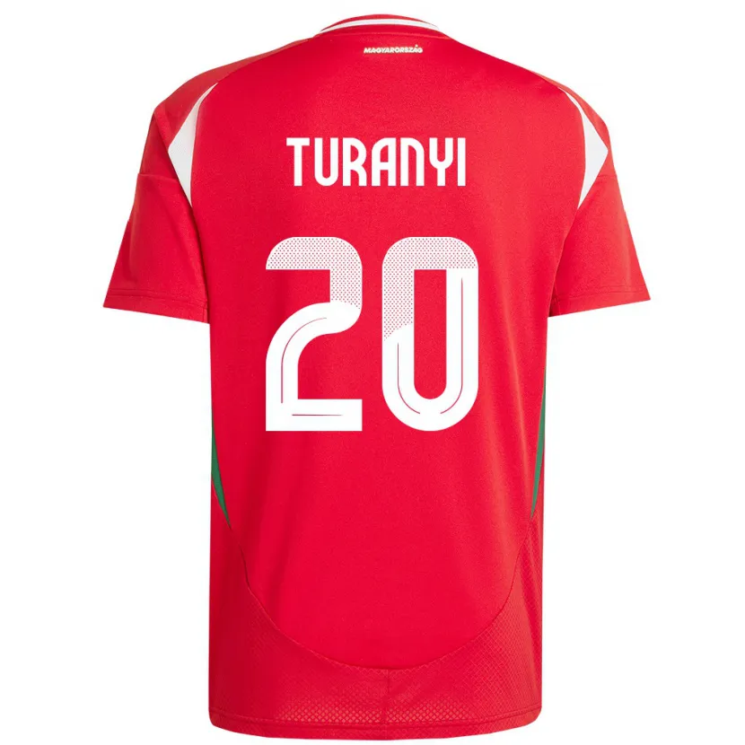 Danxen Hombre Camiseta Hungría Lilla Turányi #20 Rojo 1ª Equipación 24-26 La Camisa México